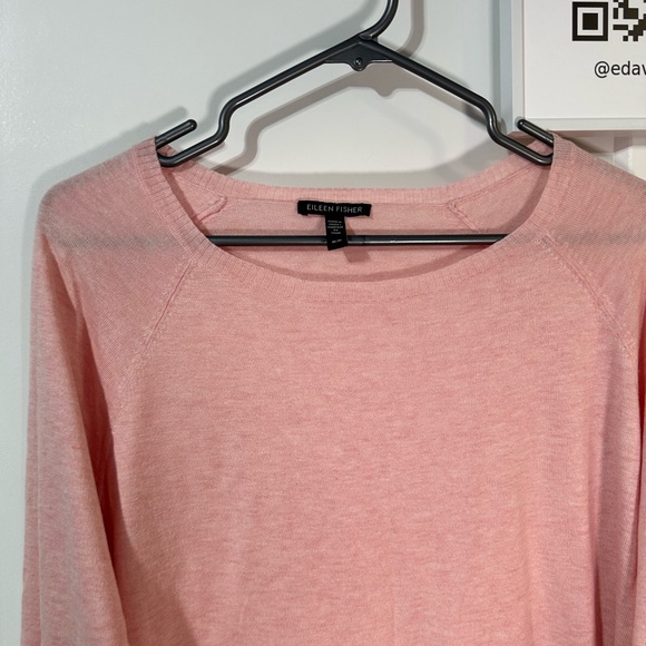 Eileen fisher lightweight pink high low sweater super soft lyocell cotton silk - Picture 2 of 9